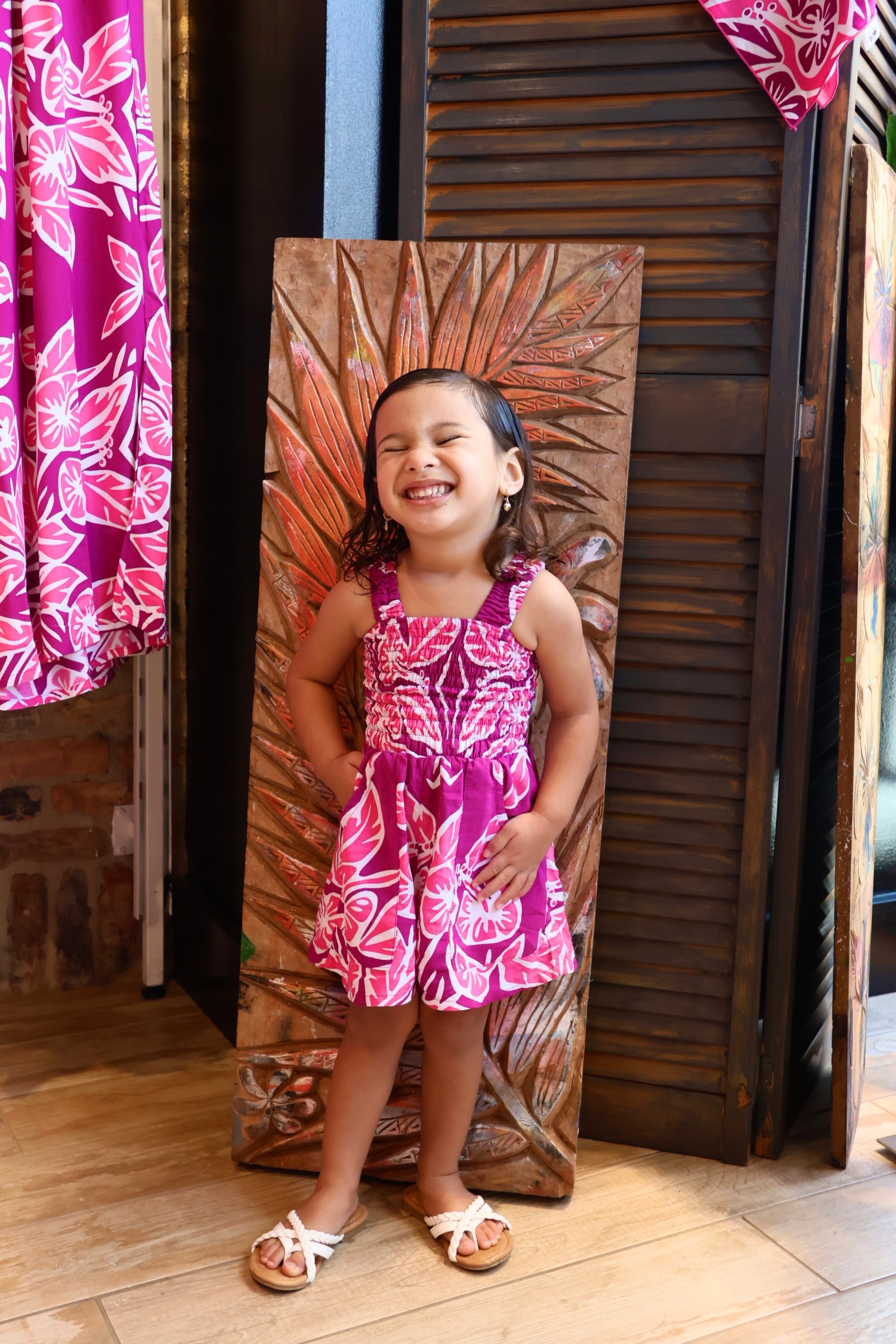 RETRO HIBISCUS KEIKI PYAH ROMPER