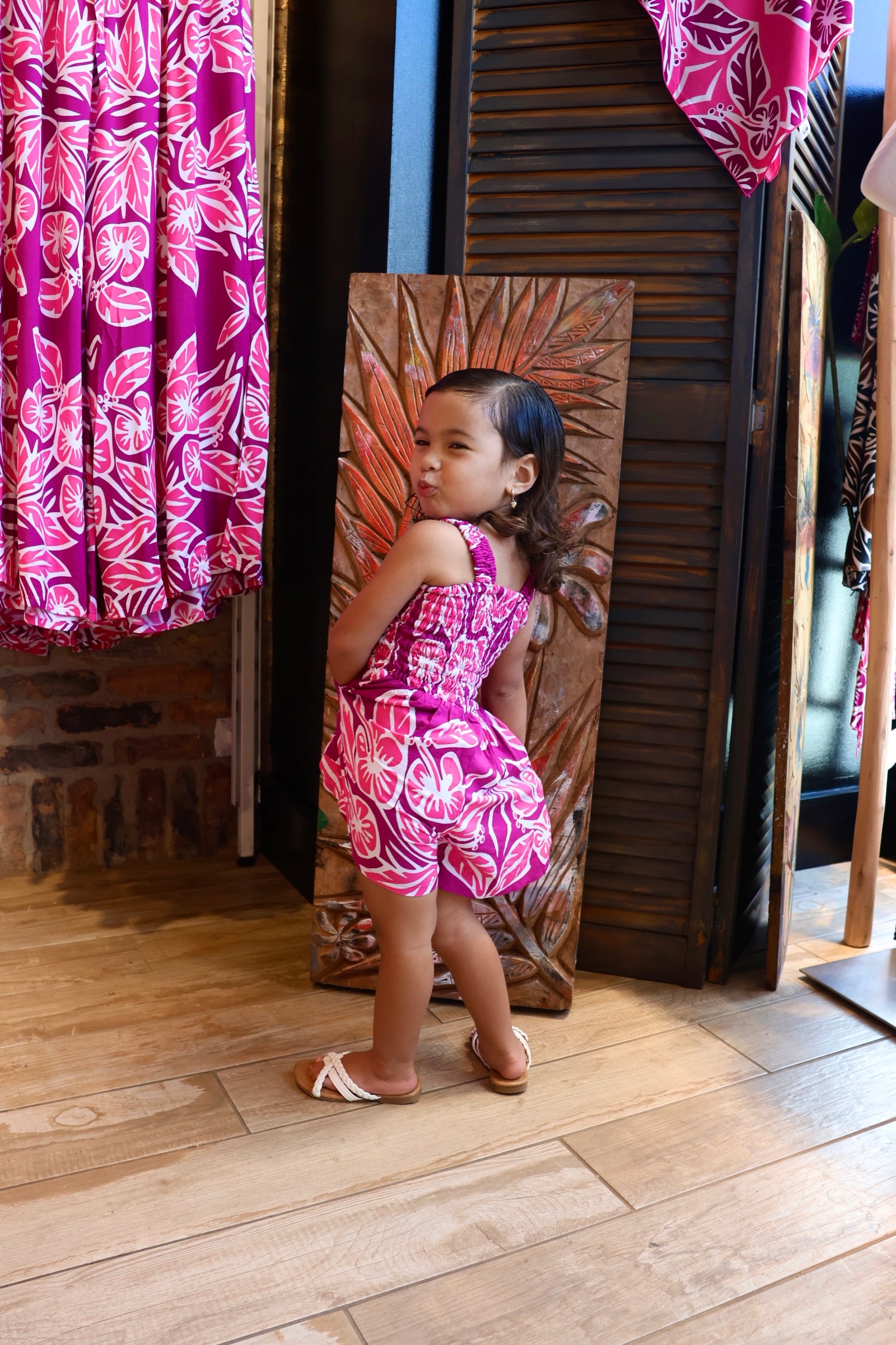 RETRO HIBISCUS KEIKI PYAH ROMPER