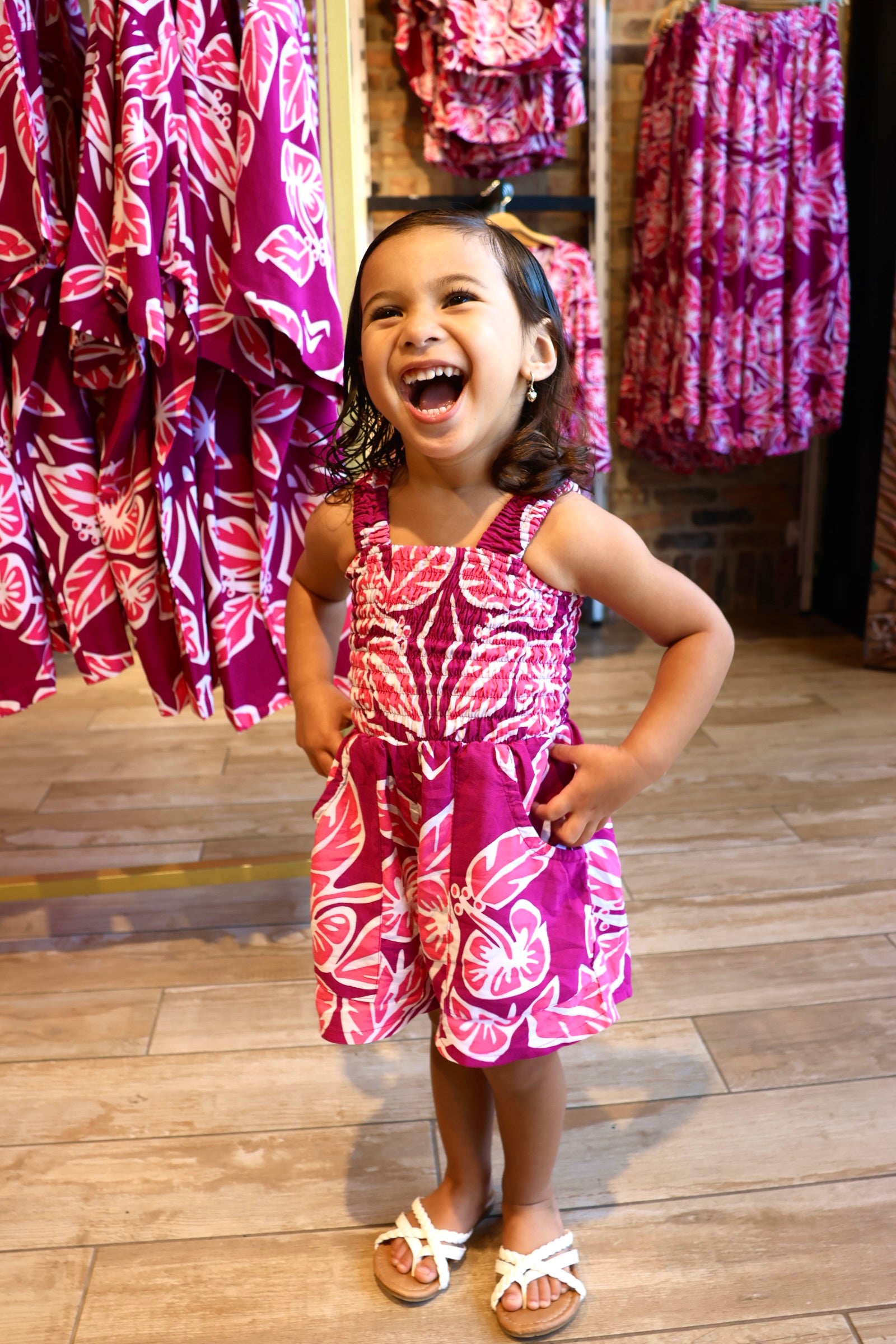 RETRO HIBISCUS KEIKI PYAH ROMPER