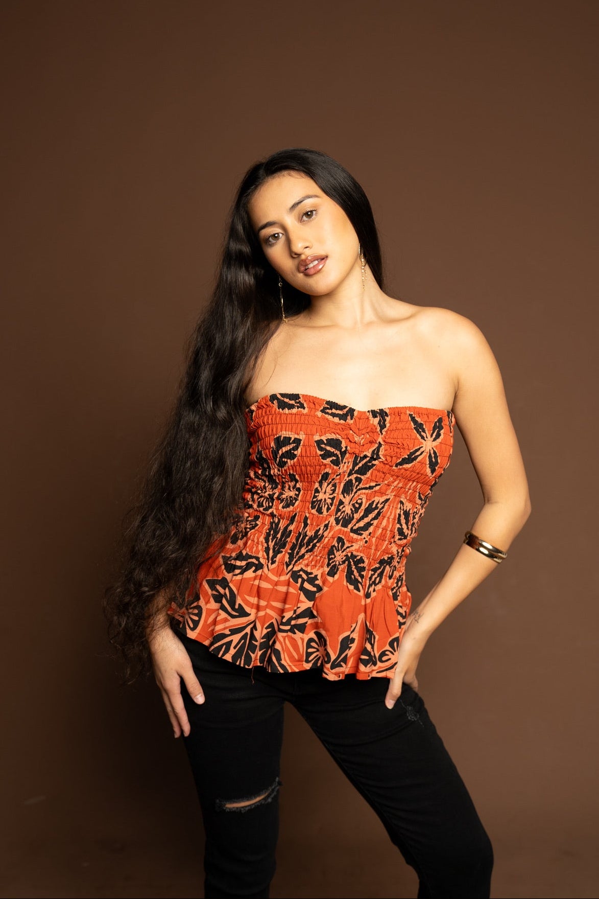 RETRO HIBISCUS TIARE TOP