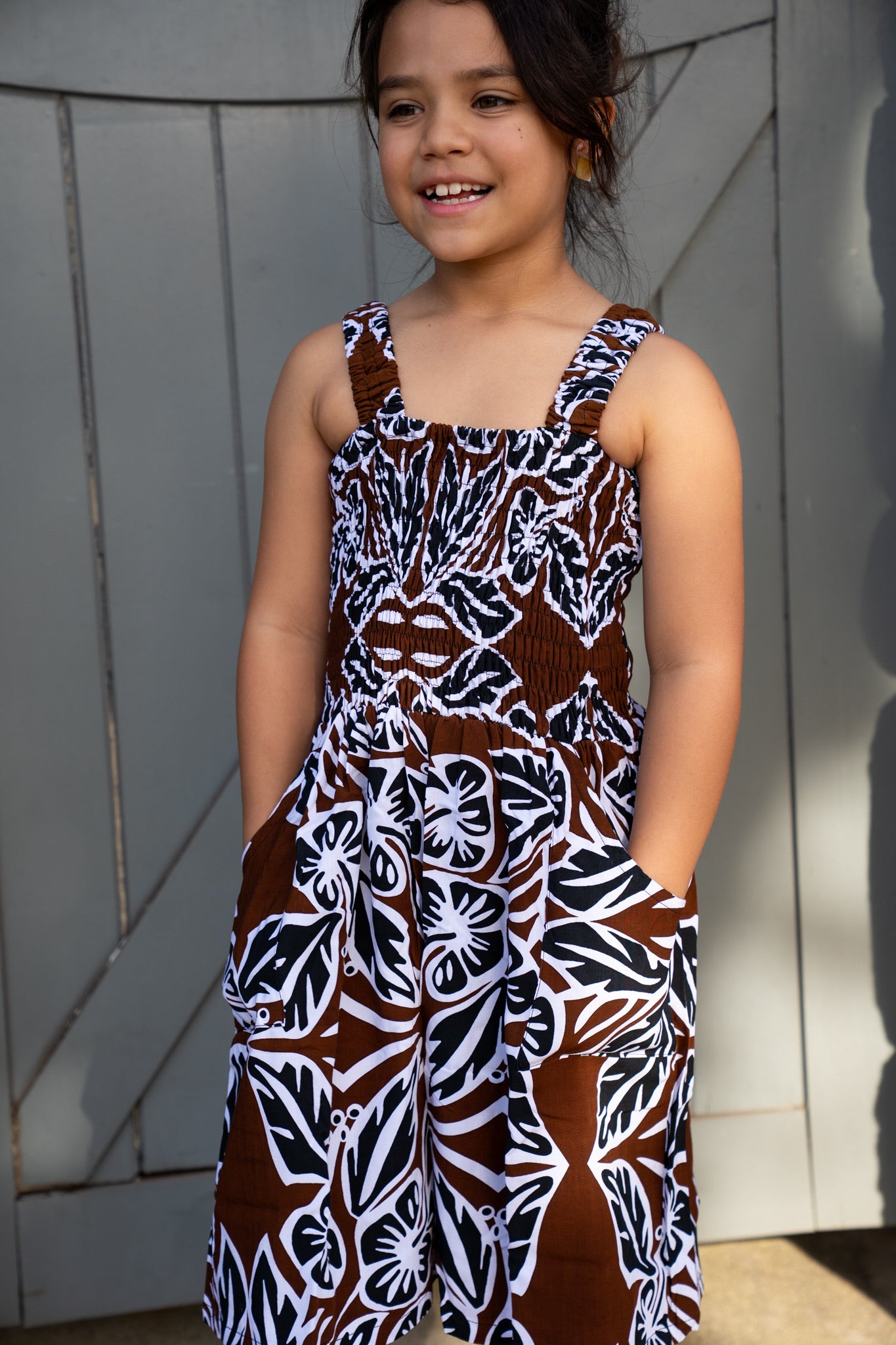 RETRO HIBISCUS KEIKI PYAH ROMPER