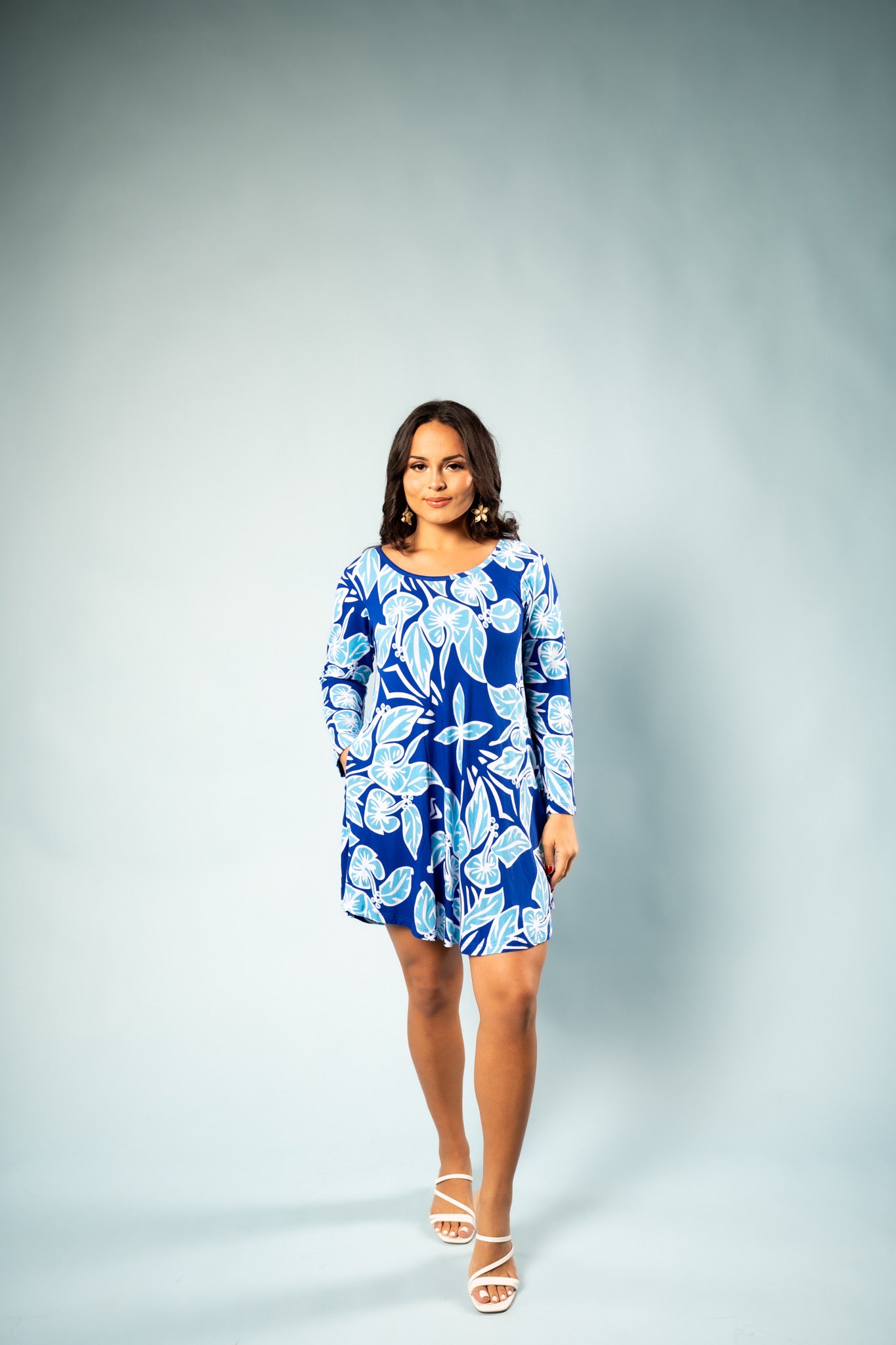 RETRO HIBISCUS TIFF DRESS