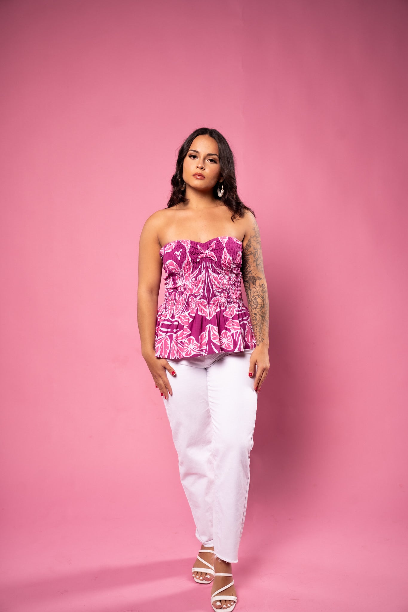 RETRO HIBISCUS TIARE TOP