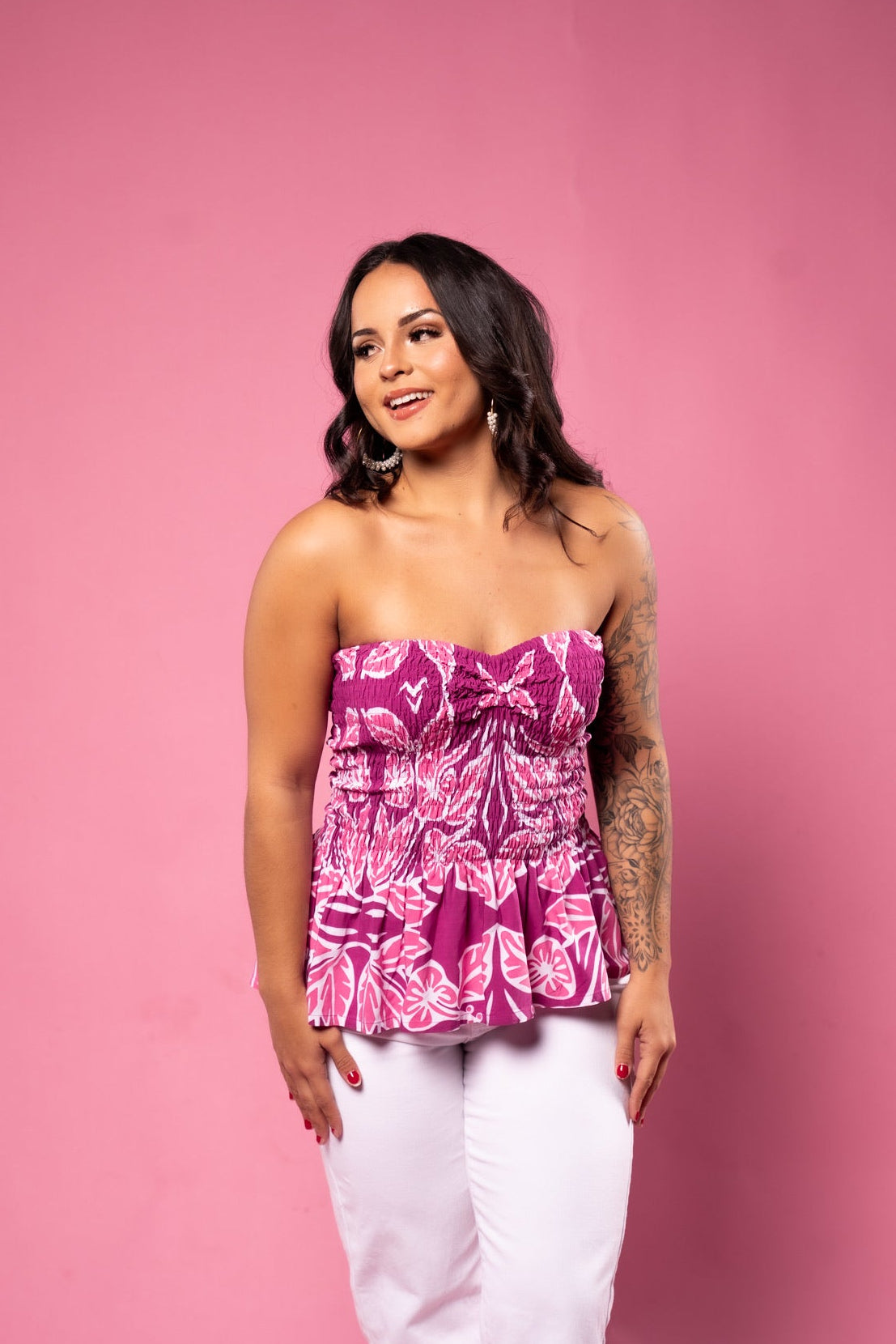 RETRO HIBISCUS TIARE TOP