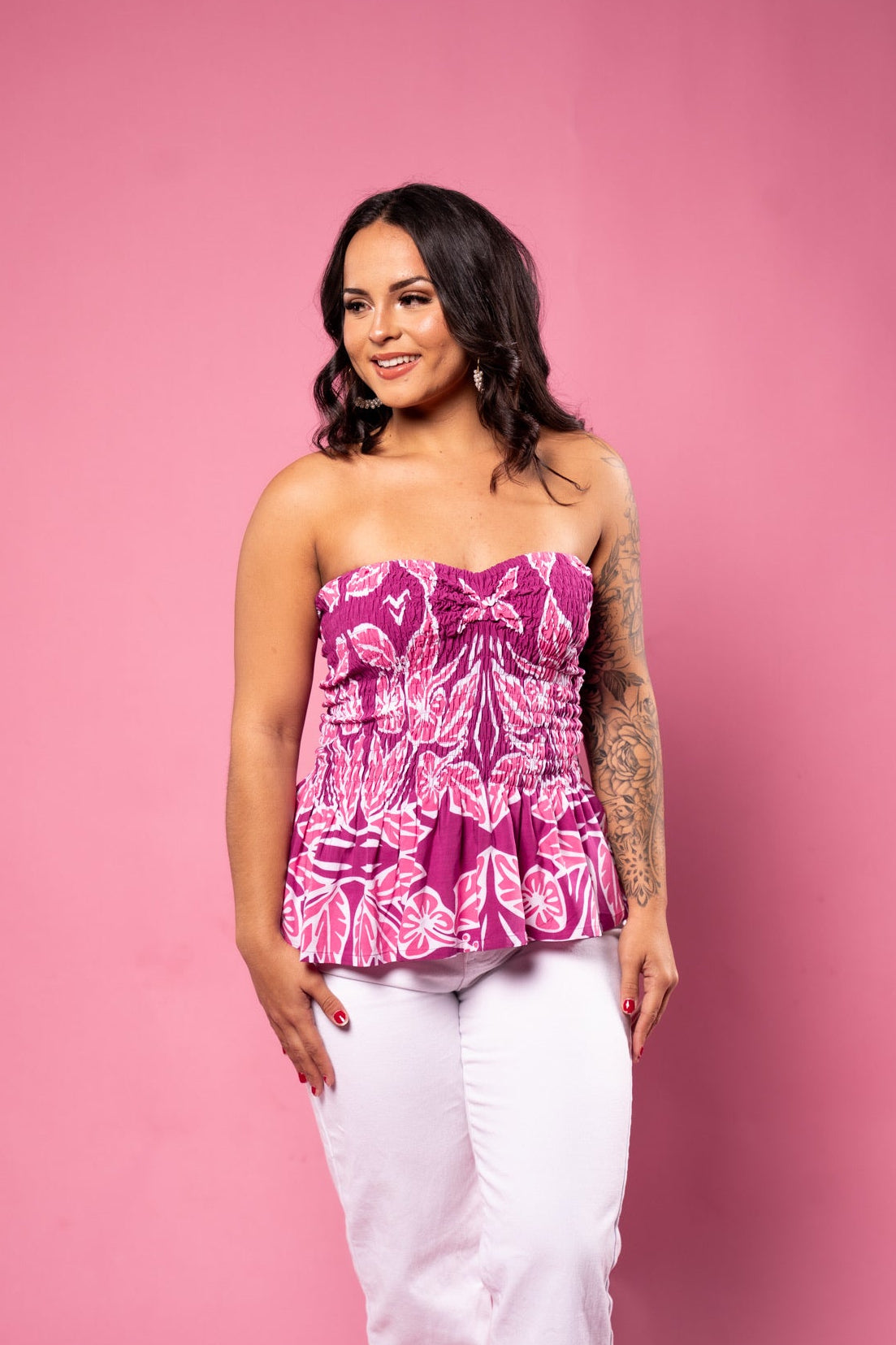 RETRO HIBISCUS TIARE TOP
