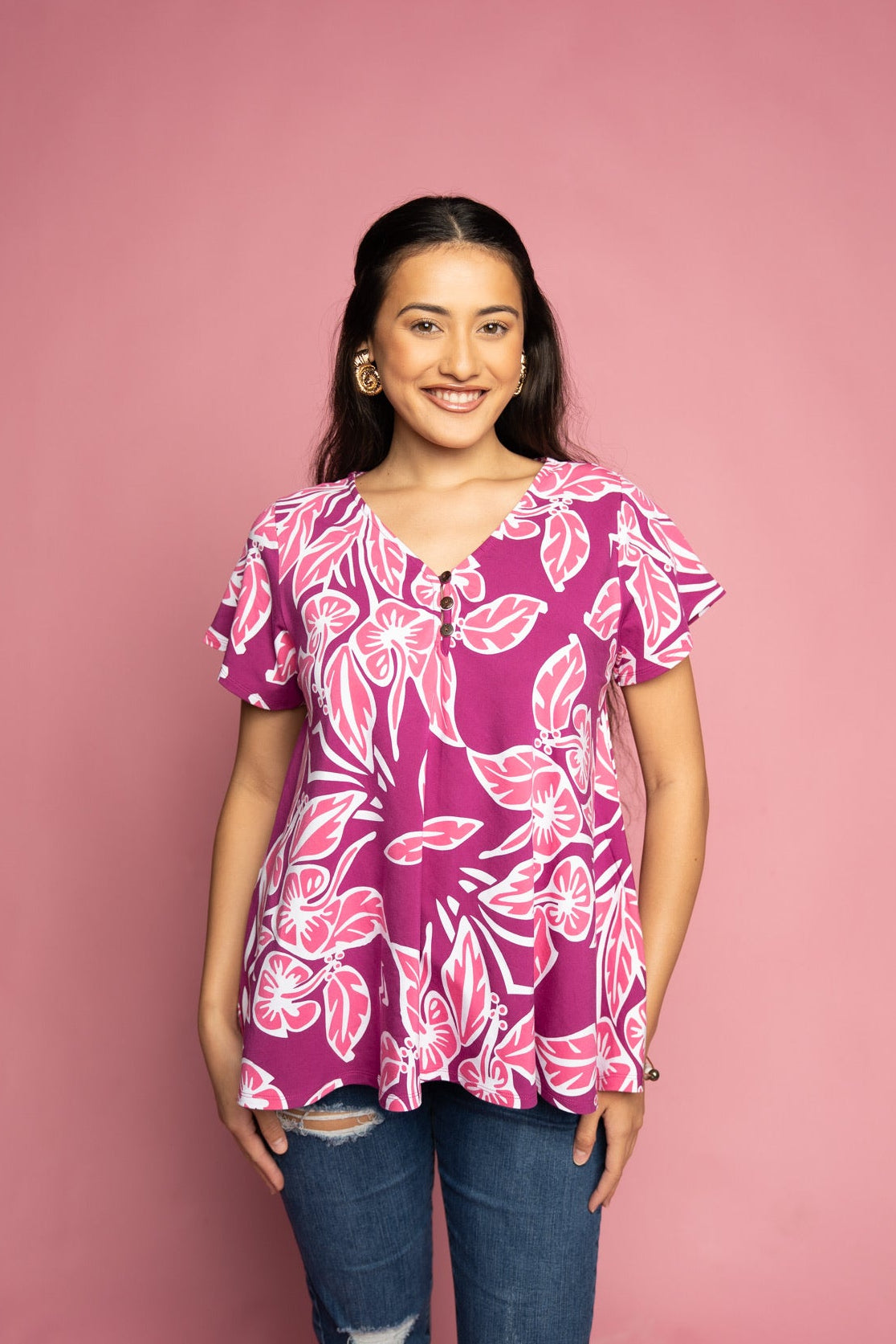 RETRO HIBISCUS SARA TOP