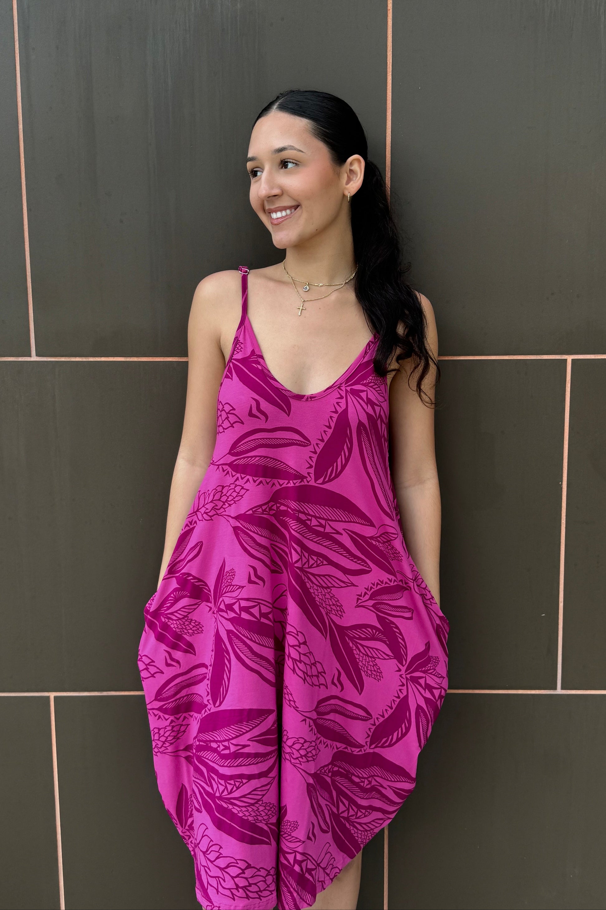 TEUILA SPAGHETTI STRAP HAREM DRESS