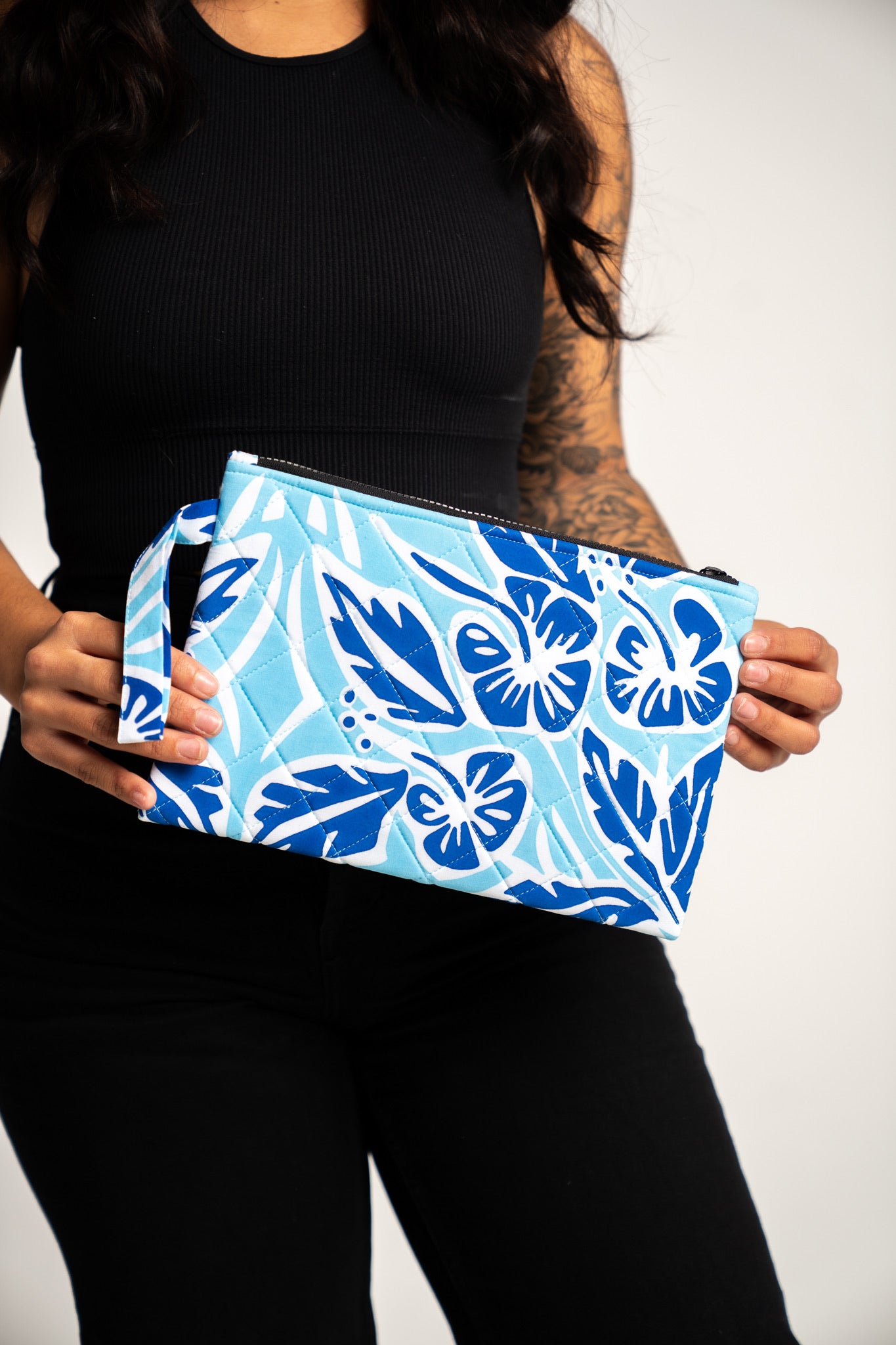 RETRO HIBISCUS CLUTCH PURSE (L)