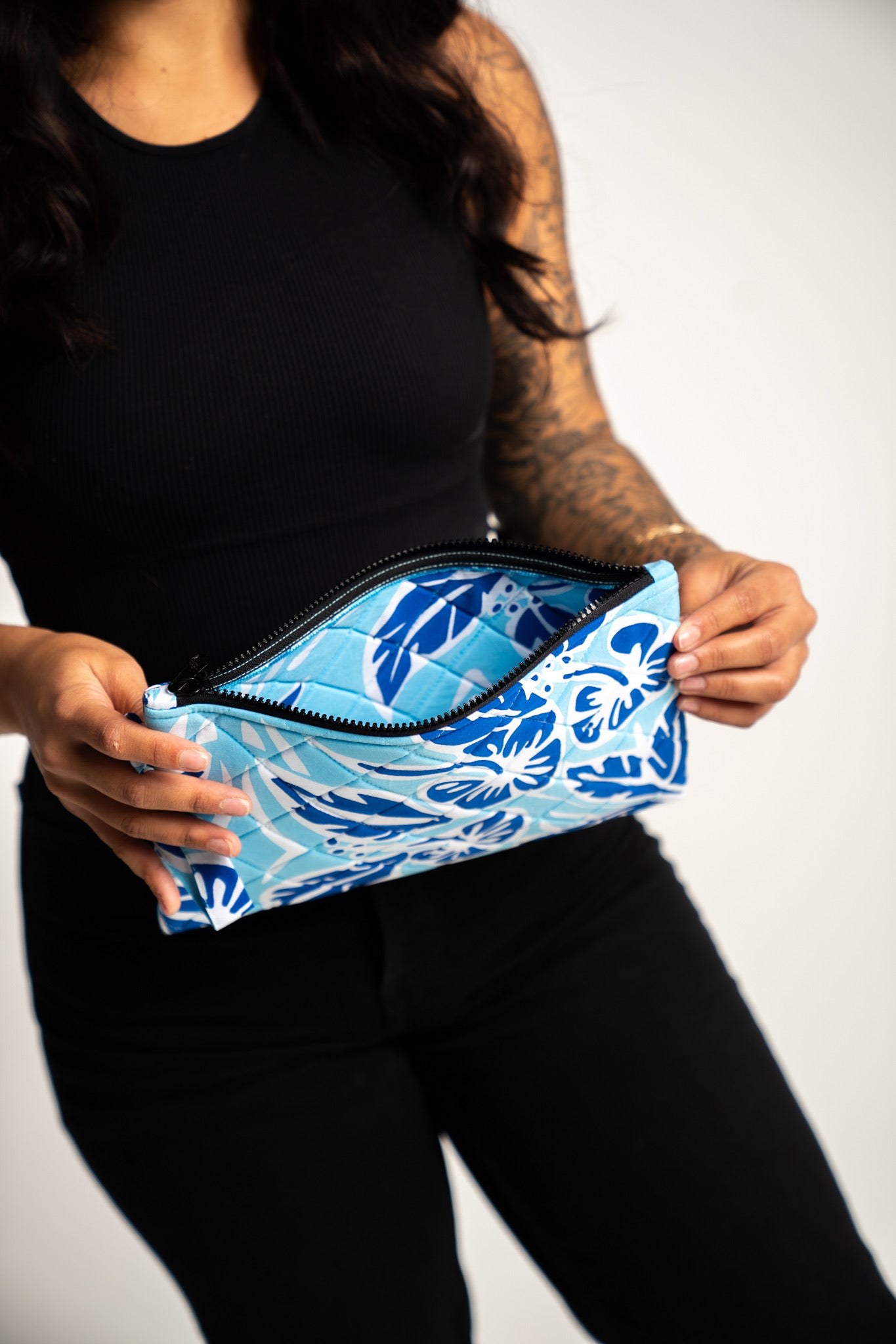 RETRO HIBISCUS CLUTCH PURSE (L)