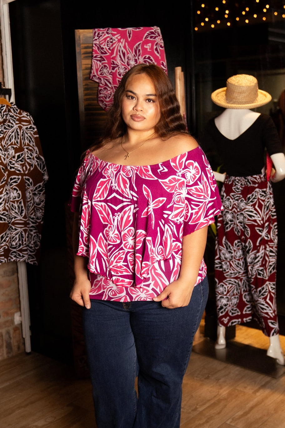 RETRO HIBISCUS JUNKO TOP